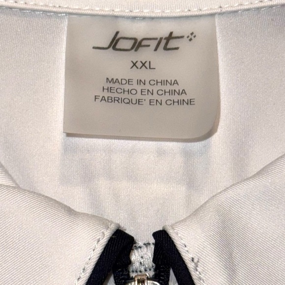 JOFIT Women’s Racerback Sleeveless Golf Polo - White/ Navy XXL - Picture 7 of 12